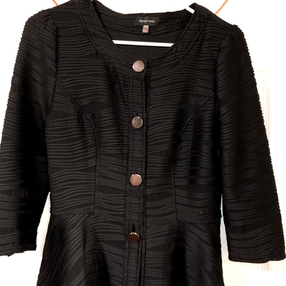 Black formal blazer with silver buttons